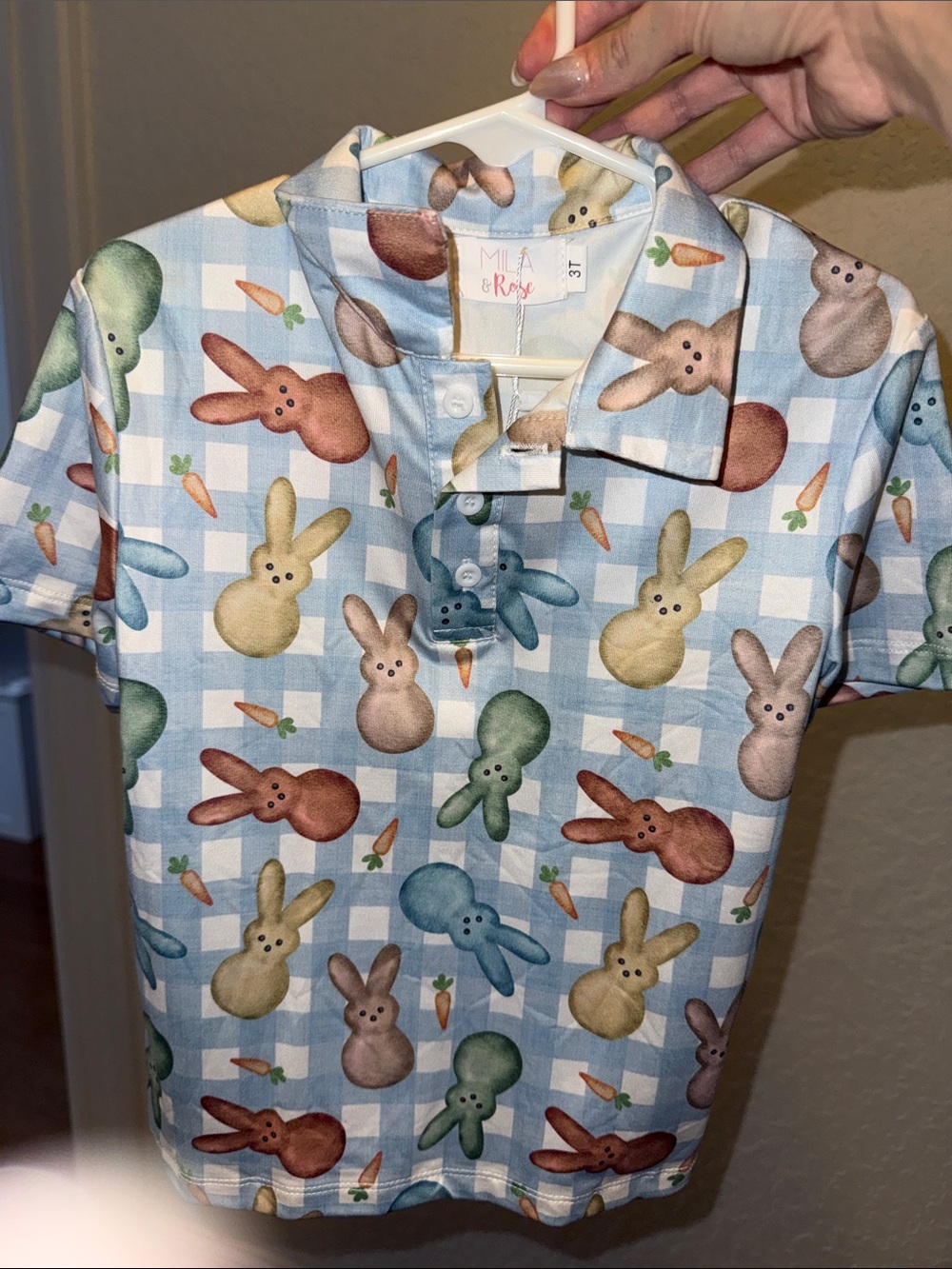 Blue Bunny Polo Shirt for Kids